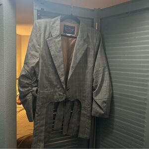 Vintage 139 Avion Plaid Blazer with Belt